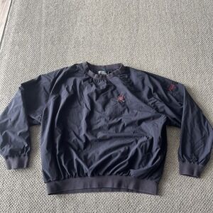 Men's Vintage Polo Ralph Lauren Nylon Pullover Sweatshirt: XL. Double Lined